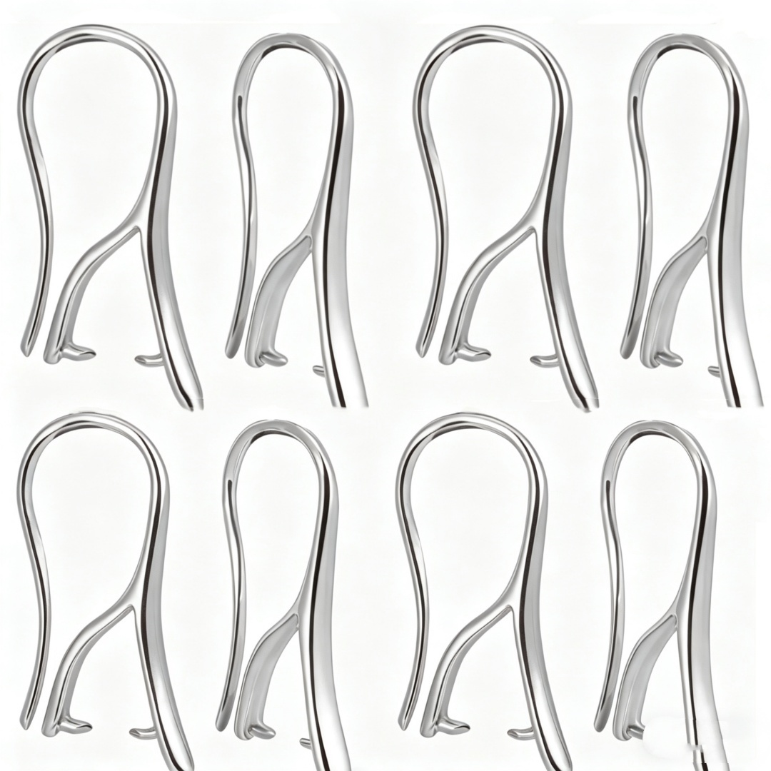Jewelry Making Hardware - 10/30Pcs Kawat Anting Putih dengan Penjepit