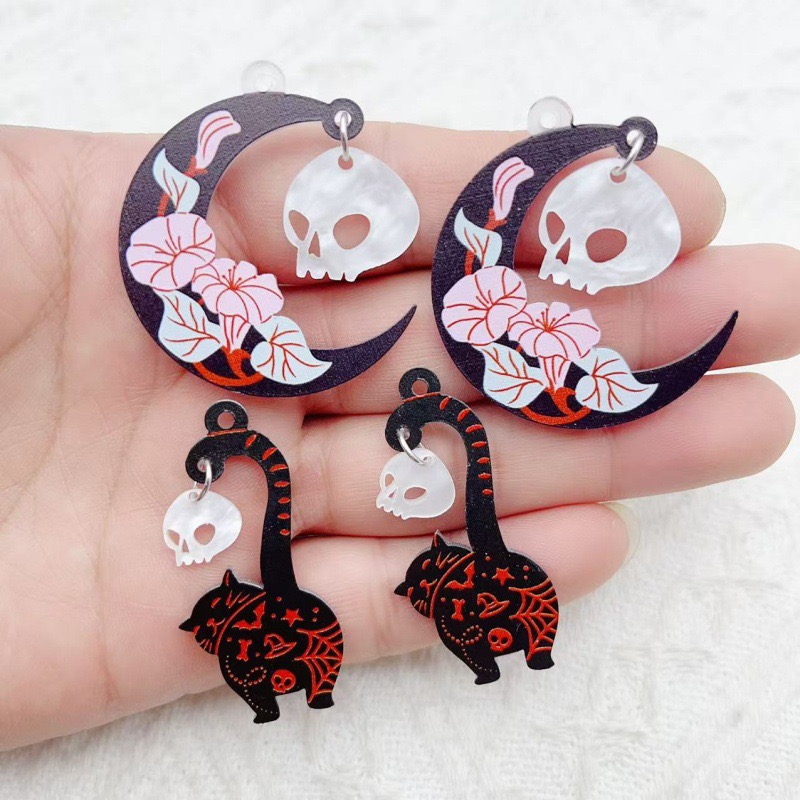 Jewelry Making - 10 Buah Perhiasan Tengkorak Kucing Hitam