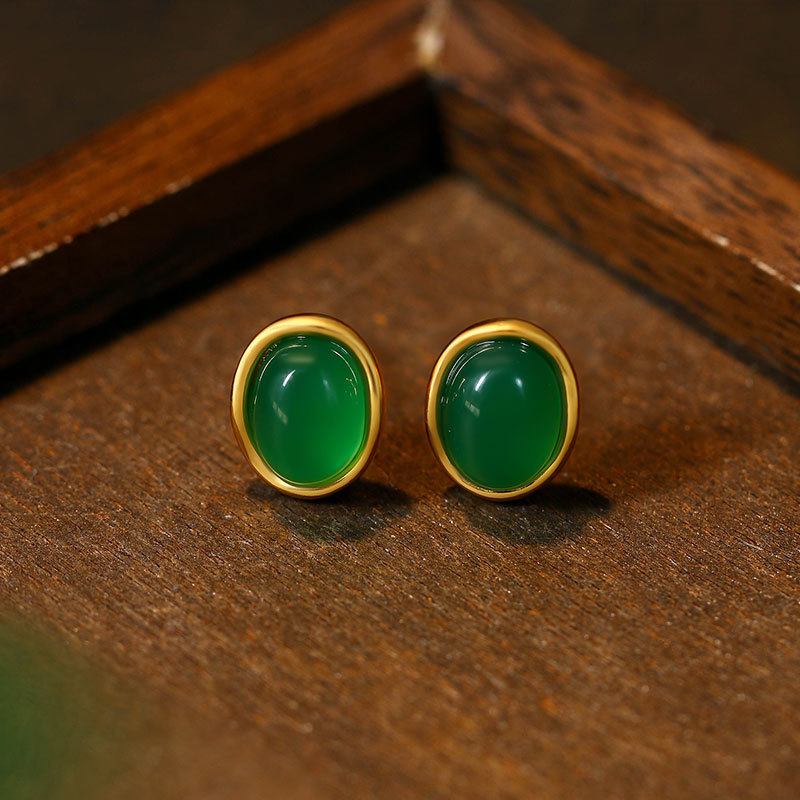 Jewelry Making With Stones - Anting Giok Hijau Alami Jimat Hadiah