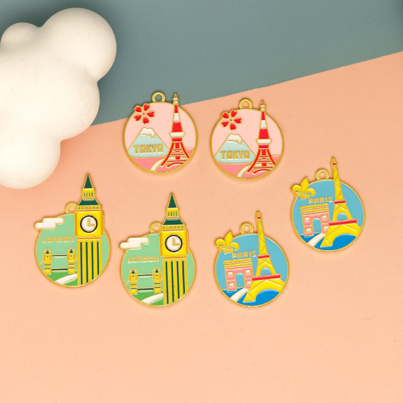 Jewelry Making Tokyo - 10pcs Gantungan Kunci Enamel Warna-warni Menara