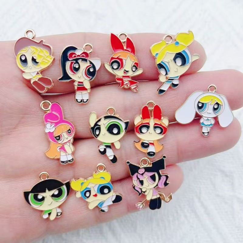 Jewelry Making - 10 Buah Liontin Gadis Kartun Berbahan
