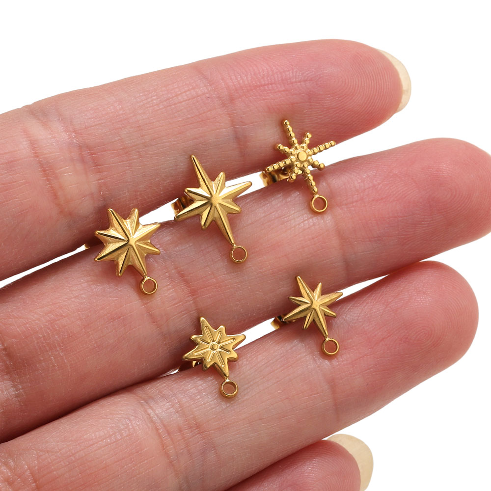 Jewelry Making Techniques - 6 pcs Anting-anting Bintang Stainless Steel