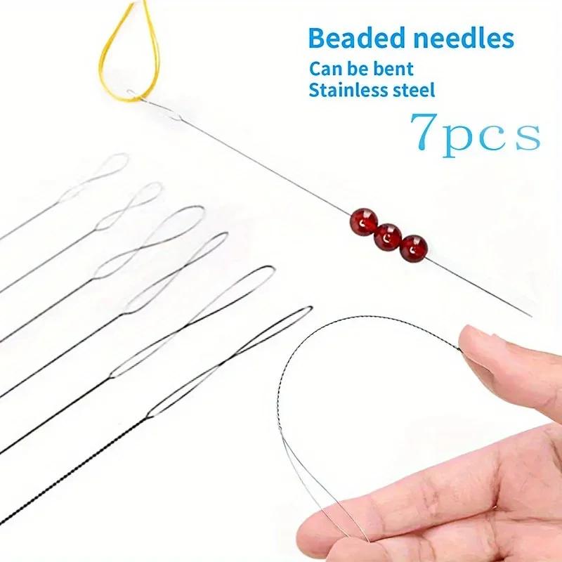 Beading Needle Fine - 7 Buah/Set Jarum Manik Baja Tahan