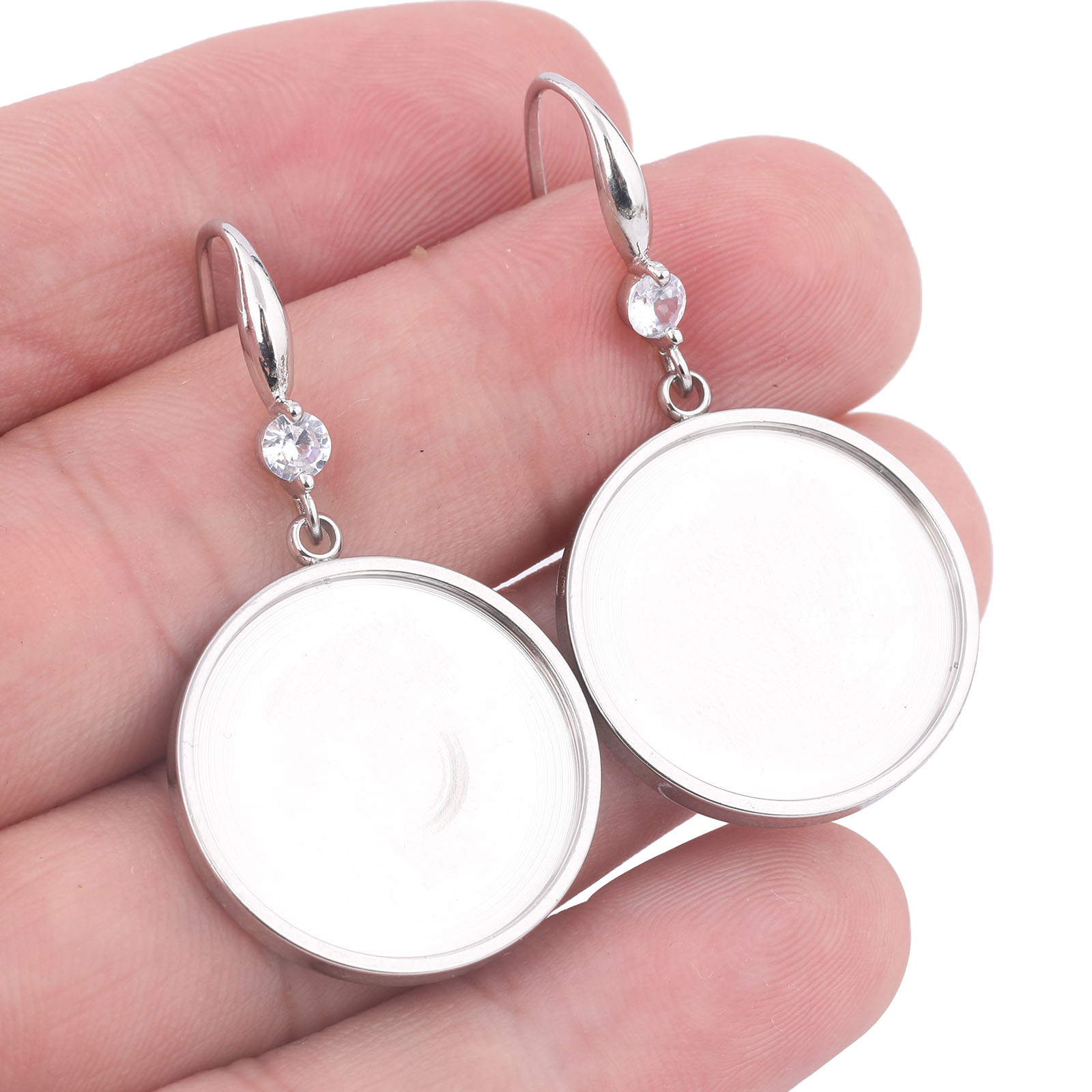 Jewelry Making With Stones - 6pcs Setting Bezel Anting Cabochon Stainless
