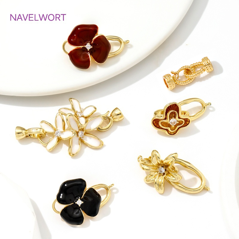 Jewelry Making Articles - Aksesori gesper konektor jepit kuningan berlapis