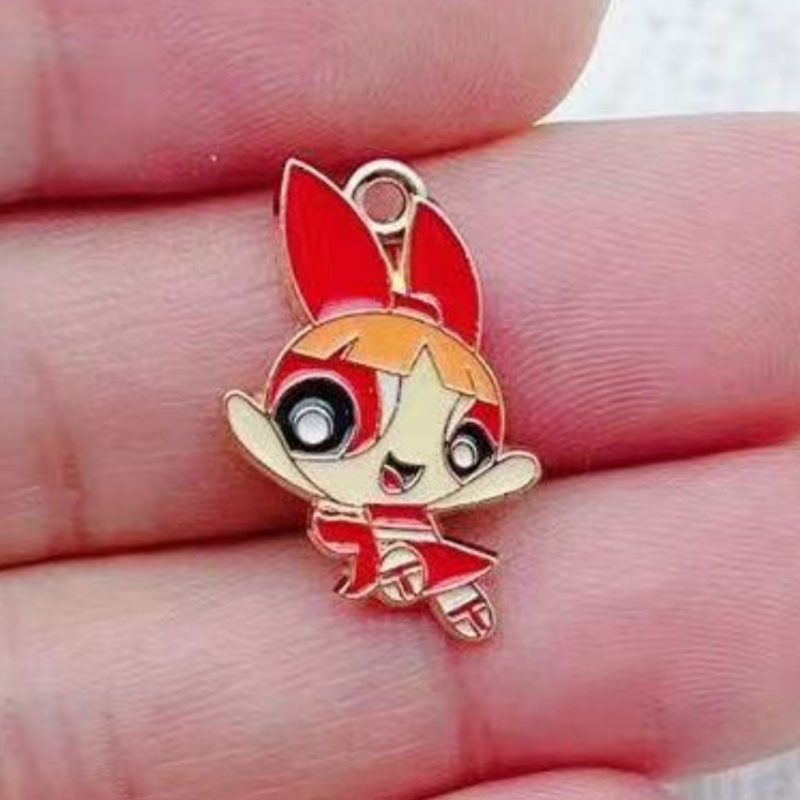 10 Buah Liontin Gadis Kartun B - Jewelry Making ulasan dan harga