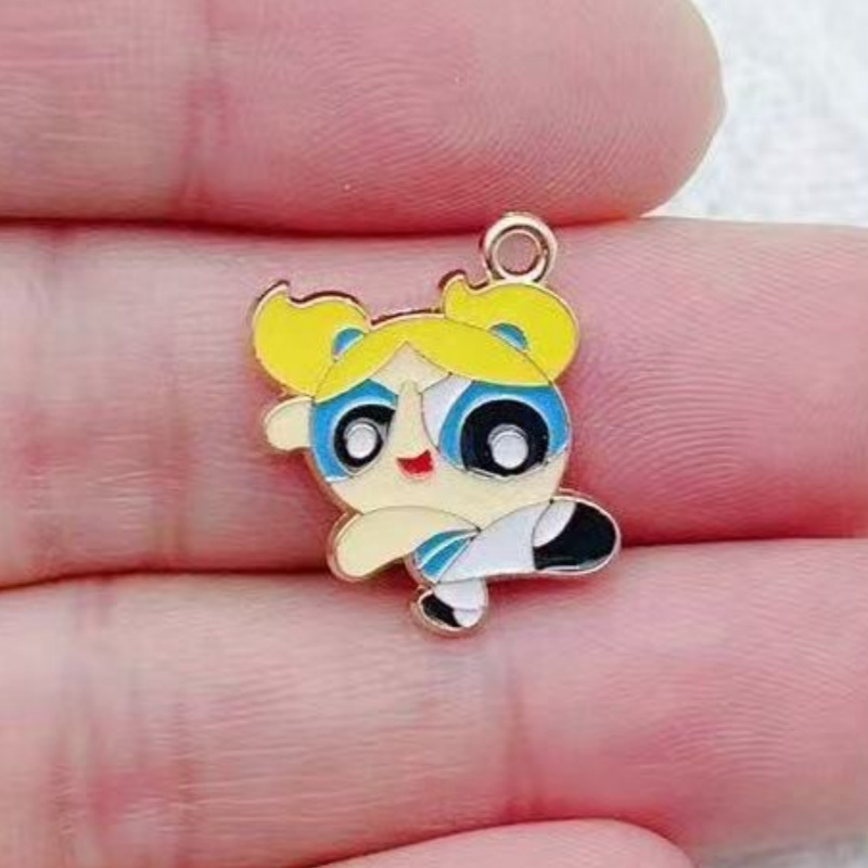 10 Buah Liontin Gadis Kartun B - Jewelry Making ulasan dan harga