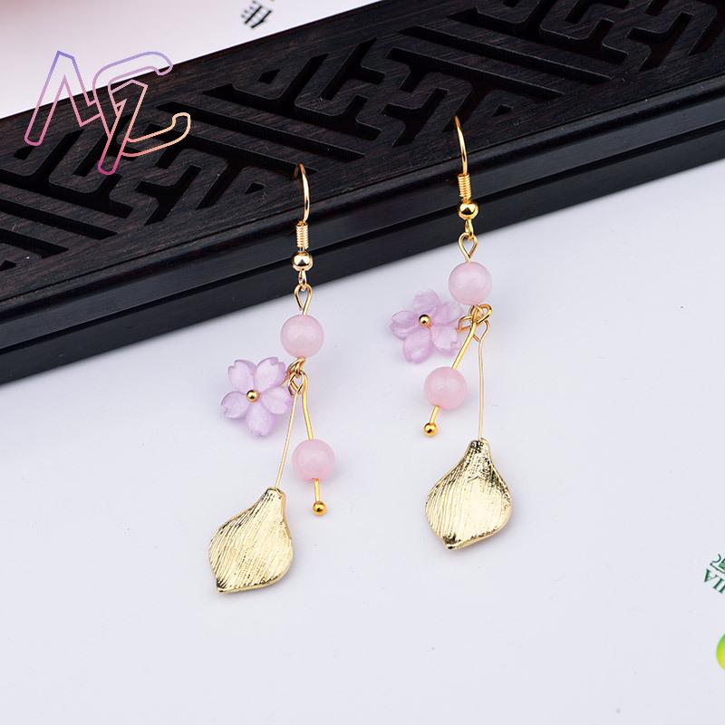 Anting Bunga Giok Alami Merah  - Jewelry Making With Stones ulasan dan harga