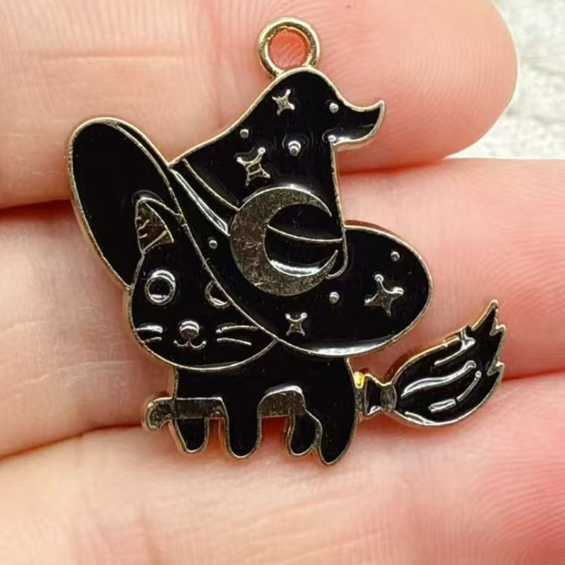 10pcs Liontin Kucing Hitam Ena - Jewelry Making Parts ulasan dan harga