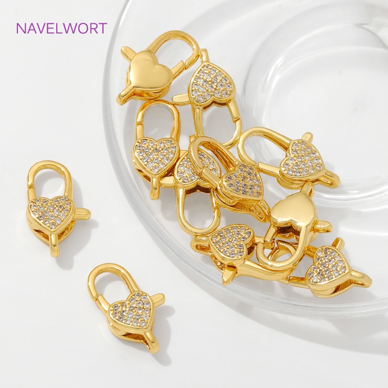 Gesper Lobster Hati Zirkon Ber - Jewelry Making Ideas ulasan dan harga